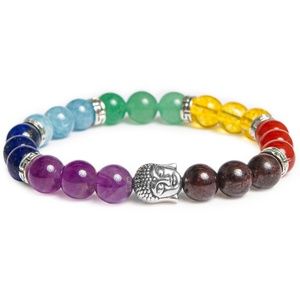 Chakra Bracelet with Buddha - Stretch Yoga Bracelet - Meditation Bracelet
